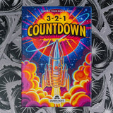 Colorful packaging of '3-2-1 Countdown' game with a rocket and space theme.
