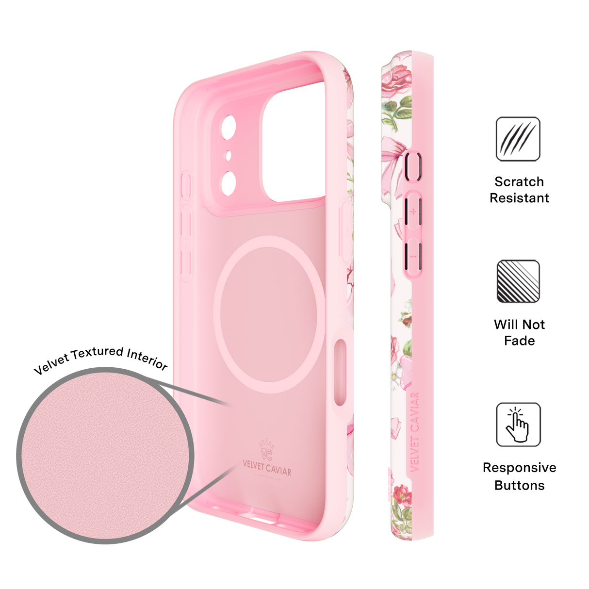VELVET CAVIAR - IPhone 17 Pro MagSafe Case - Posie Pink Bow