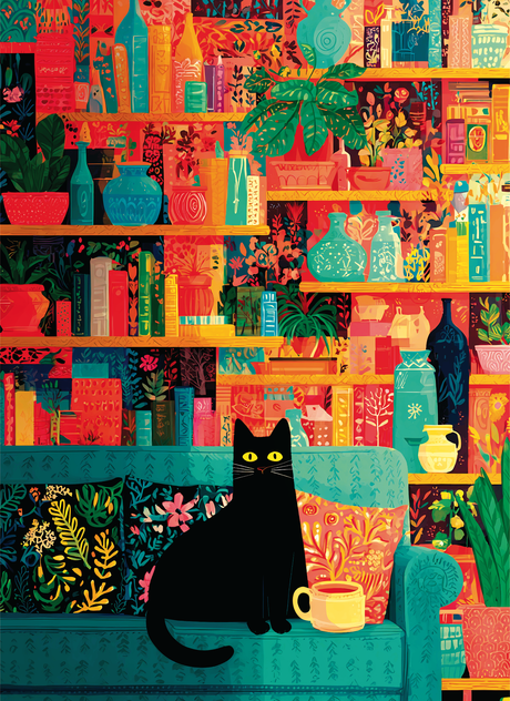 Final Piece Puzzles - No. 12 - Coffee Cat Library