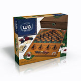 Horse race game box with chessboard design and WE Games branding