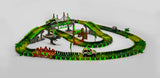 Dinosaur Race Car Track Set Toy, STEM Glow In The Dark Toy