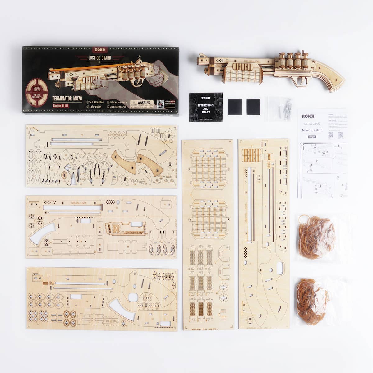 ROKR Justice Guard Shot Gun Wooden 3D Puzzle Kit