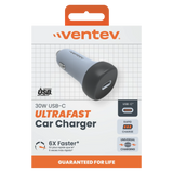 Ventev - 30W ULTRAFAST USB C Universal Car Charger - Dark Gray