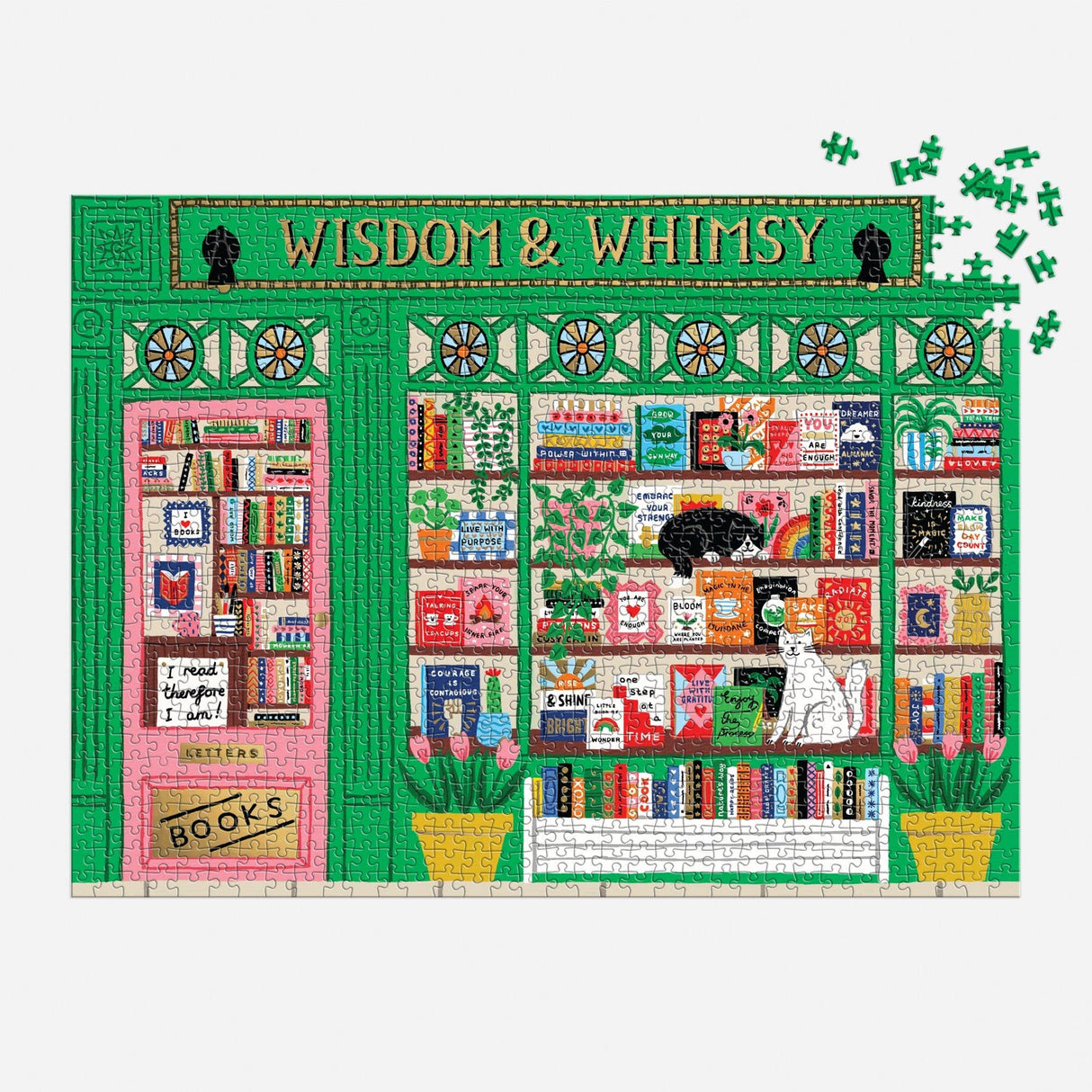 Galison - Wisdom & Whimsy Bookshop 1000 Piece Foil Puzzle