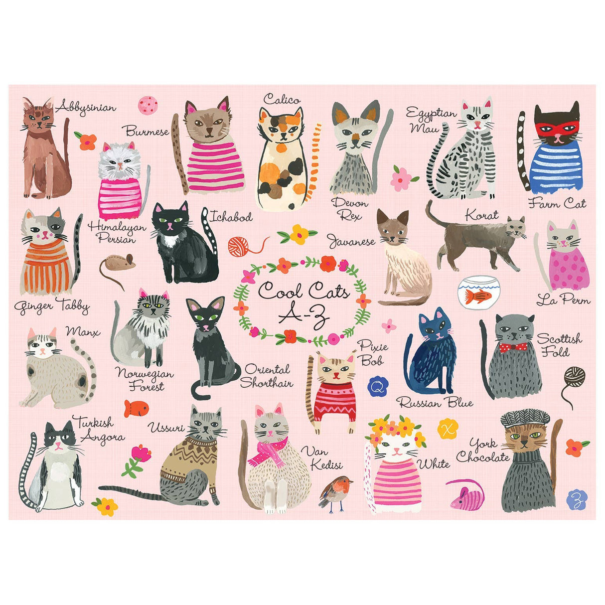 Mudpuppy - Cool Cats A-Z 1000 Piece Family Puzzle