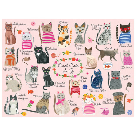Mudpuppy - Cool Cats A-Z 1000 Piece Family Puzzle