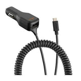 Ventev - 17w Dashport R2340c Dual Car Charger With Usb A And Connected Micro Usb Cable - Gray