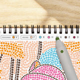 Lifelines FlowArt Dot-by-Letter, Cozy Companions - letter key and color guide on a page