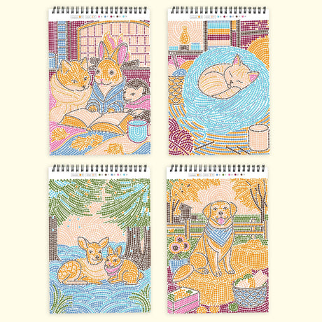 Lifelines FlowArt Dot-by-Letter, Cozy Companions - sample completed scenes