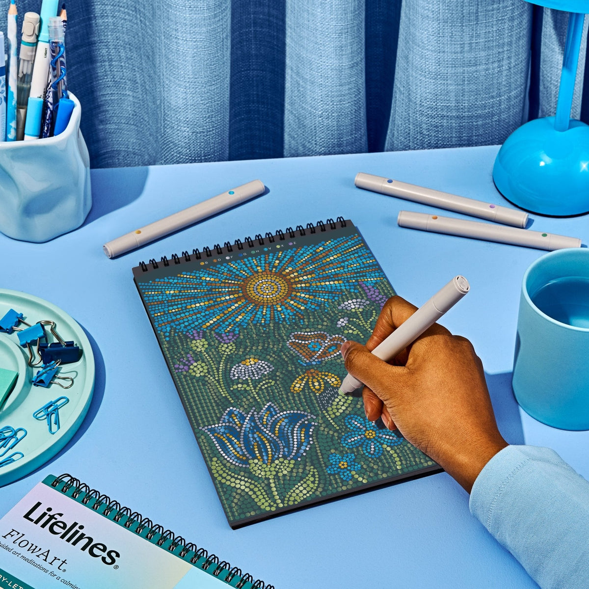 Lifelines FlowArt Dot-by-Letter Majestic Earth (Metallic Ink) art pad - inside scene 3