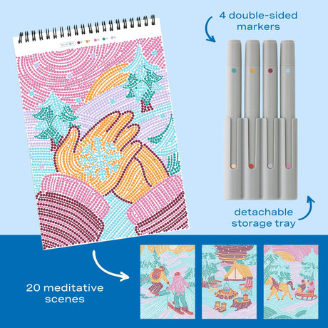 Lifelines FlowArt Dot-by-Letter Winter Wonderland art pad - inside scene 1