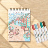 Lifelines FlowArt Mini Dot-by-Letter Coastal Calm - completed scene with dot markers