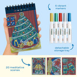Lifelines FlowArt Mini Dot-by-Letter Deck the Halls Metallic Ink - includes 5 vibrant dot markers, detachable storage tray and 20 meditative scenes