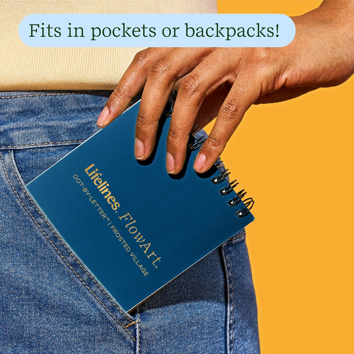 Lifelines FlowArt Mini Dot-by-Letter Frosted Village Metallic Ink - pad fits in pockets or backpacks