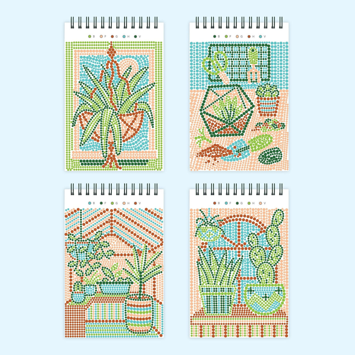 Lifelines FlowArt Mini Dot-by-Letter Plant Paradise - sample completed scenes