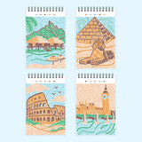 Lifelines FlowArt Mini Dot-by-Letter Postcard Places - sample completed scenes