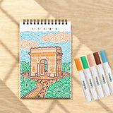 Lifelines FlowArt Mini Dot-by-Letter Postcard Places - completed scene with dot markers