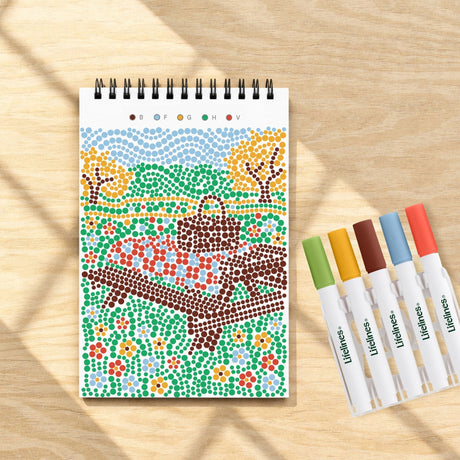 Lifelines FlowArt Mini Dot-by-Letter Small Town Serenity - completed scene with dot markers