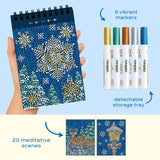 Lifelines FlowArt Mini Dot-by-Letter Snowflake Serenity Metallic Ink - includes 5 vibrant dot markers, detachable storage tray and 20 meditative scenes