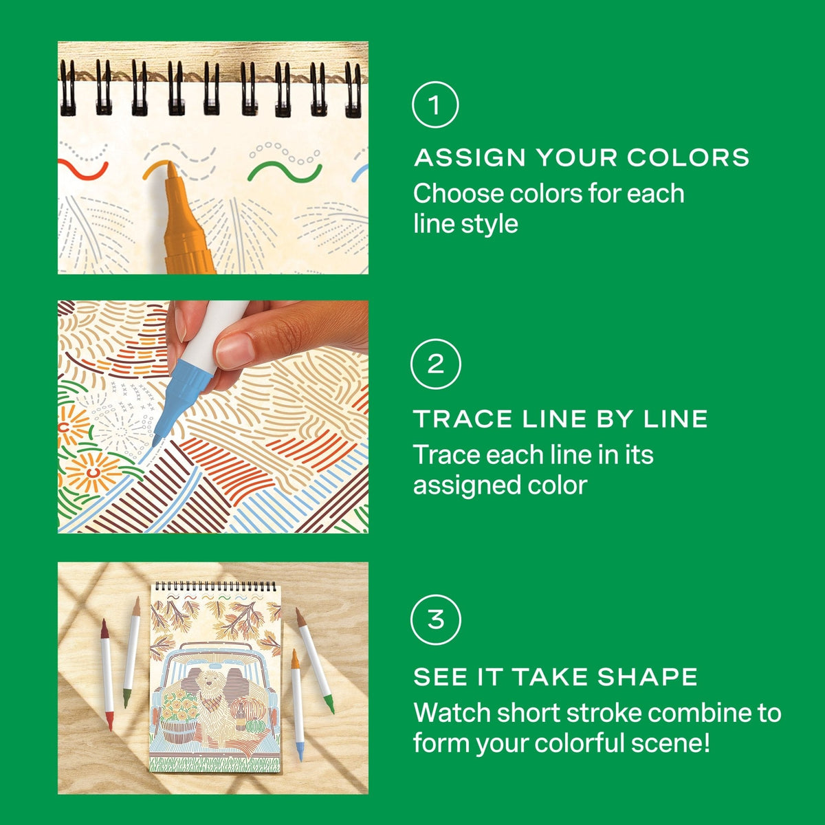 Lifelines FlowArt Trace-by-Line Fall Harvest art pad - inside scene 3