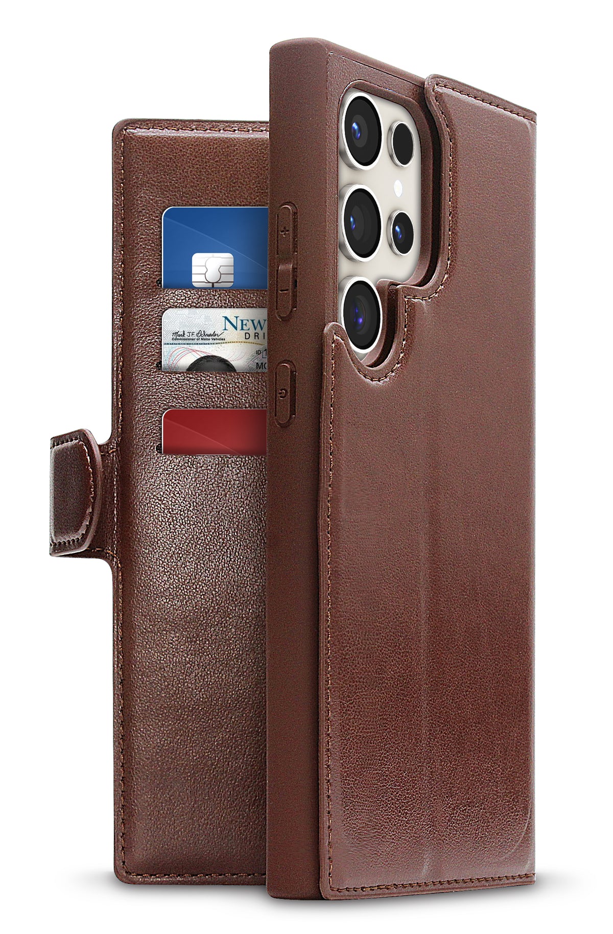 xBase Samsung S25 Ultra Exec Folio Wallet Case - Rustic Brown - image 1
