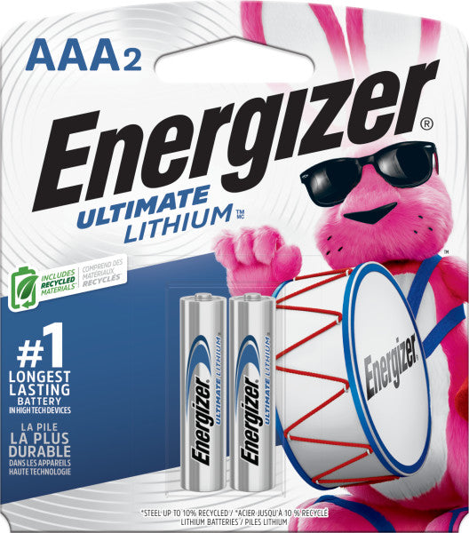 ENERGIZER AAA LITHIUM BATTERIES 2 PACK - CARTON OF 12