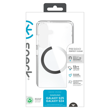 Speck - Presidio Perfect Clear Case with Magnet for Samsung Galaxy S25 - Clear