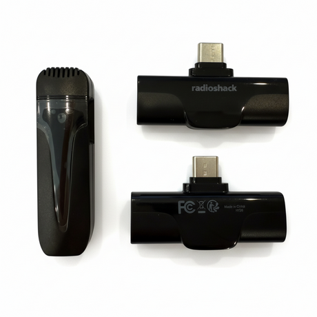 RadioShack USB-C Wireless Microphone Black for Recording and Streaming