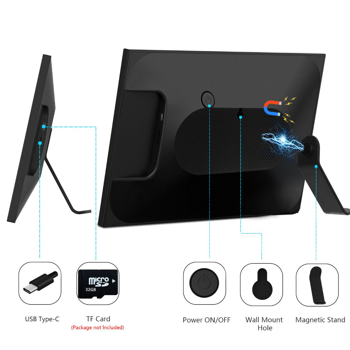 RadioShack 10.1" Frameo Digital Photo Frame – HD 1080P Touchscreen 6301722
