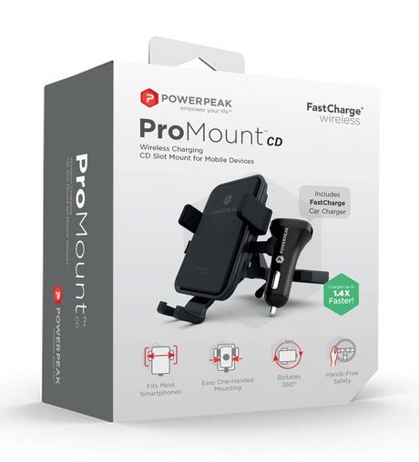 PowerPeak Wireless One-Touch Car Mount for CD Slot