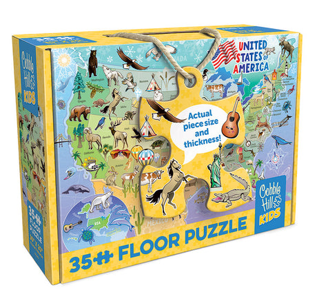 Cobble Hill Map of the USA (35pc Floor Puzzle | Rope Handle)