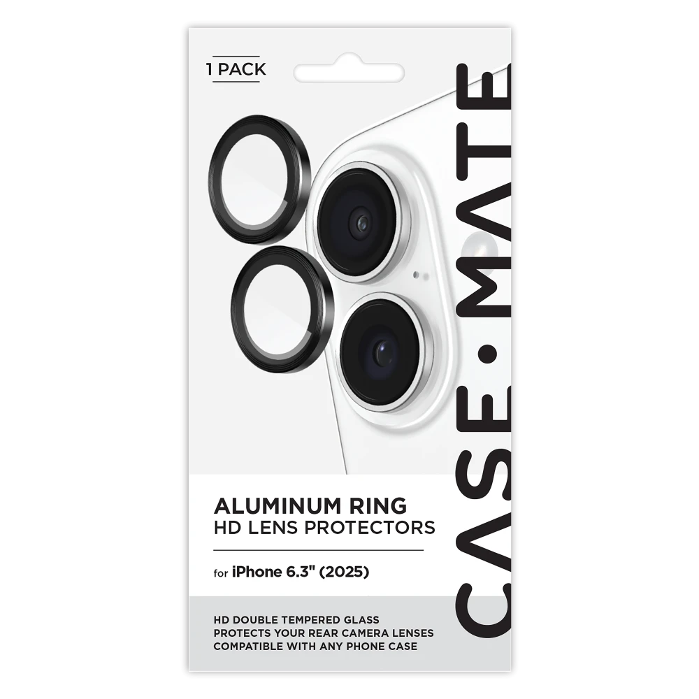 Case-Mate - Aluminum Camera Lens Glass Protector for Apple iPhone 17 - Black