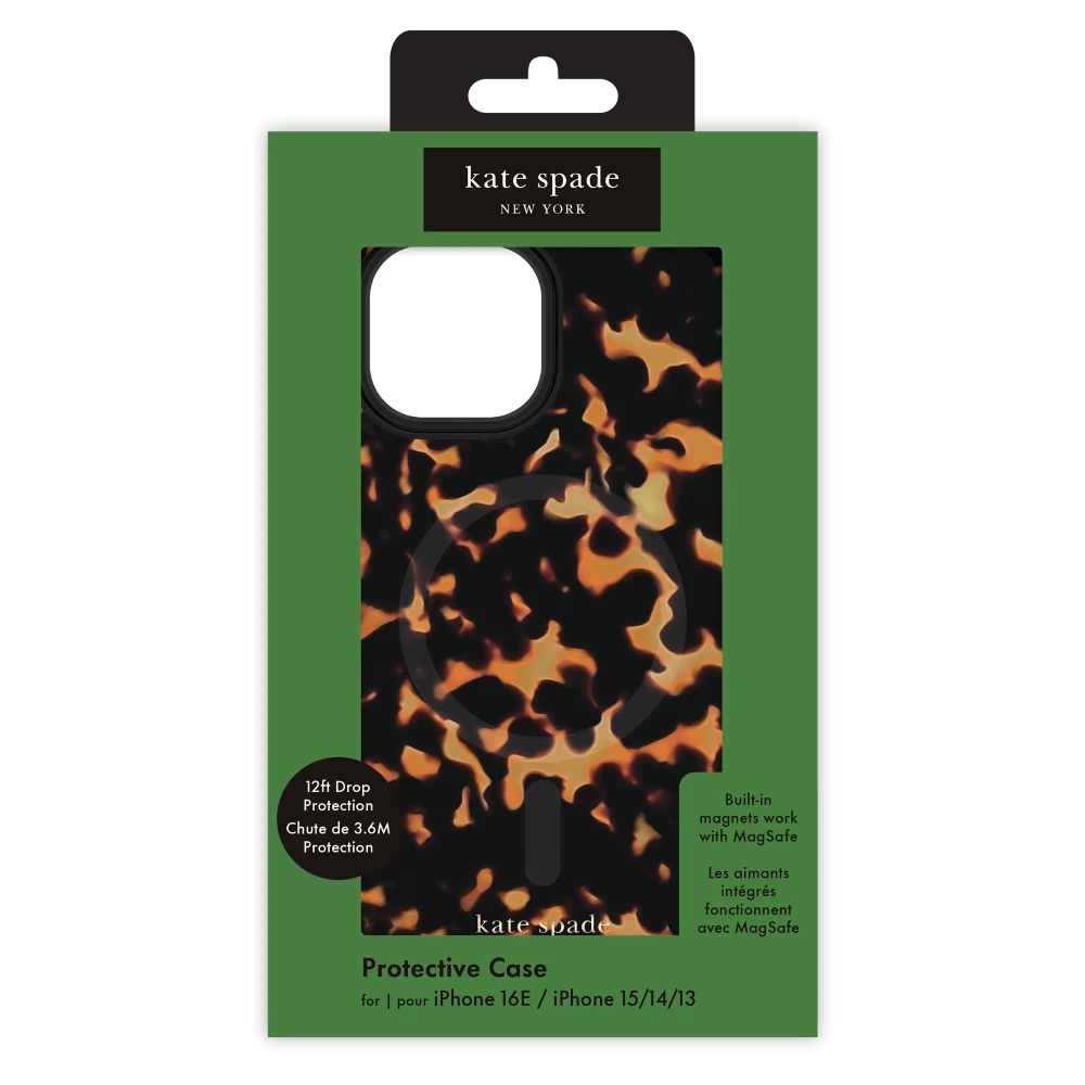 Kate Spade - Protective MagSafe Case for iPhone 16e /15/14/13 - Transparent Tortoise