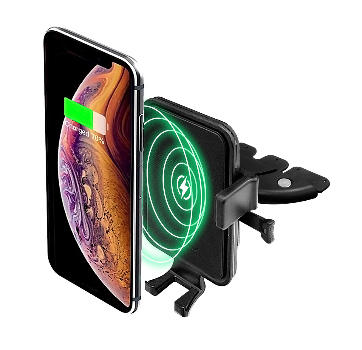 PowerPeak Wireless One-Touch Car Mount for CD Slot