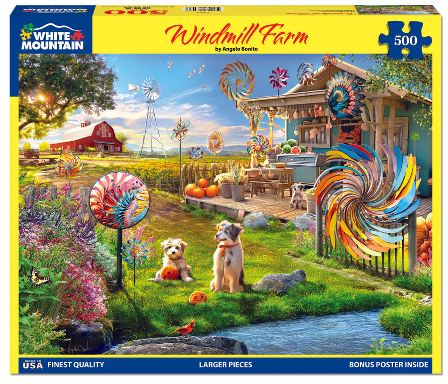 White Mountain Puzzles - Windmill Farm (1905pz) - 500 Piece Jigsaw Puzzle