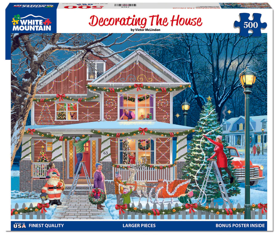 White Mountain Puzzles - Decorating The House (1972pz) - 500 Piece Jigsaw Puzzle