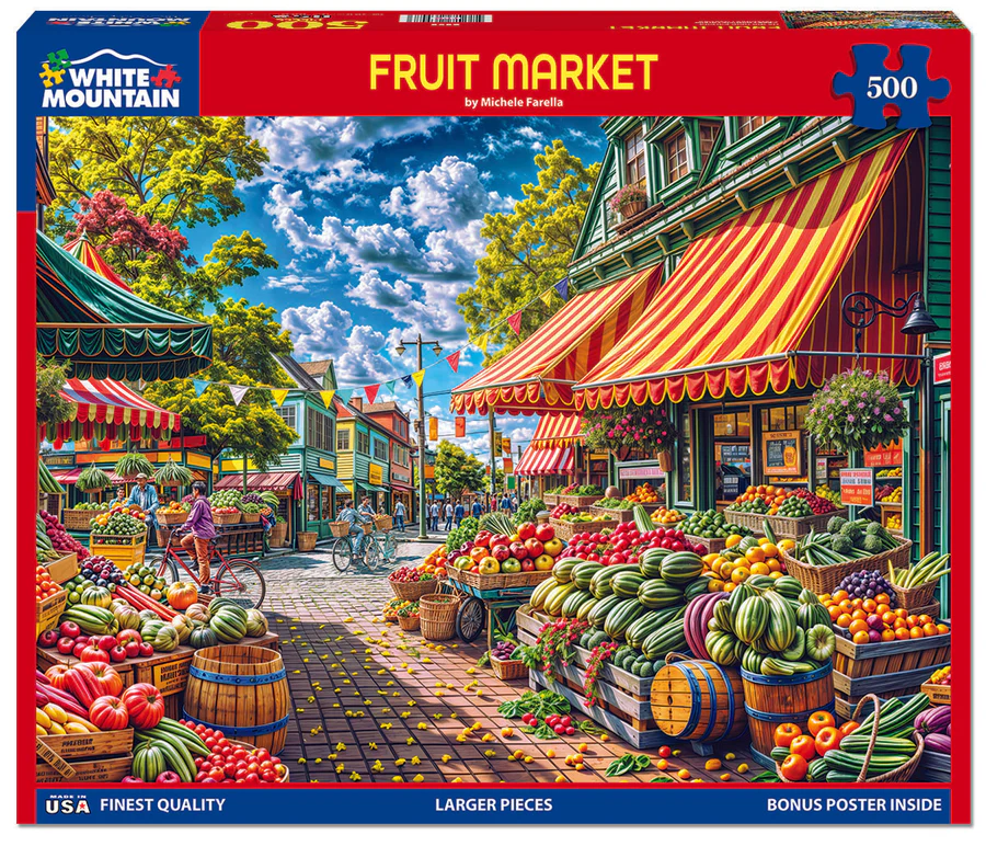 White Mountain Puzzles - Fruit Market (2090pz) - 500 Piece Jigsaw Puzzle