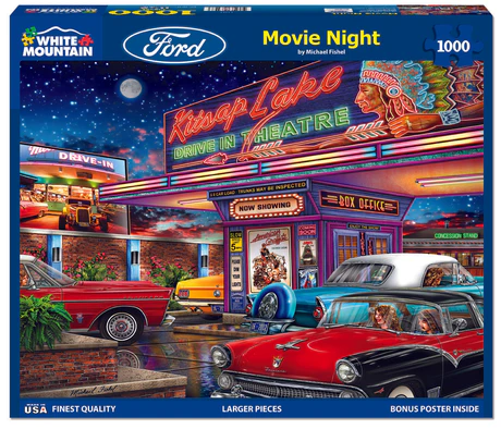 White Mountain Puzzles - Movie Night (2101pz) - 1000 Piece Jigsaw Puzzle