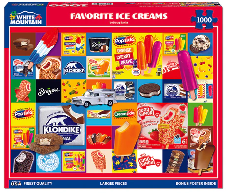 White Mountain Puzzles - Favorite Ice Creams (2103pz) - 1000 Piece Jigsaw Puzzle