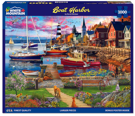White Mountain Puzzles - Boat Harbor (2109pz) - 1000 Piece Jigsaw Puzzle