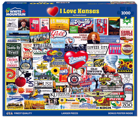 White Mountain Puzzles - I Love Kansas (2114pz) - 1000 Piece Jigsaw Puzzle