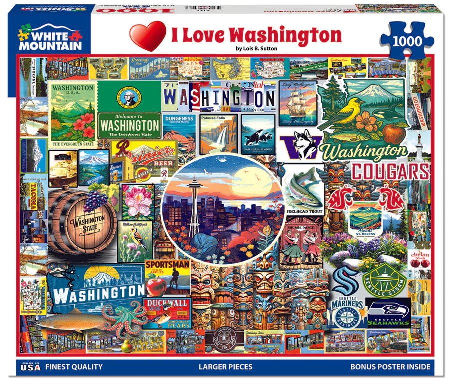 White Mountain Puzzles - I Love Washington (2127pz) - 1000 Piece Jigsaw Puzzle
