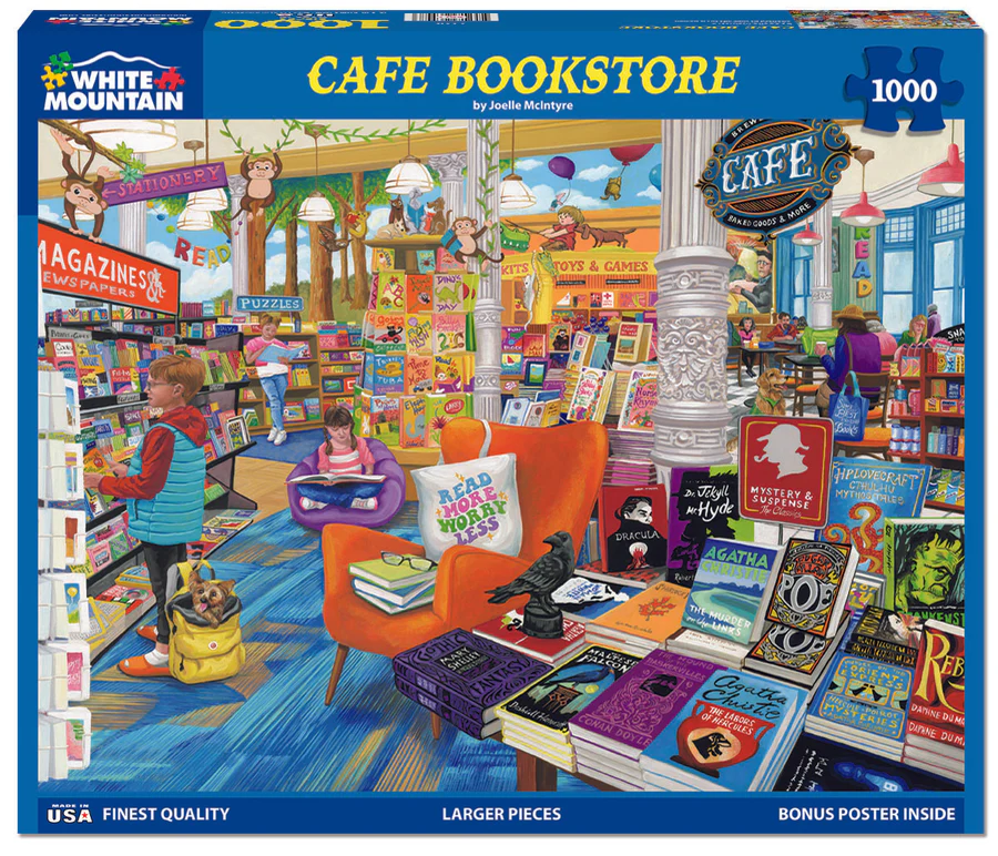 White Mountain Puzzles - Cafe Bookstore (2128pz) - 1000 Piece Jigsaw Puzzle