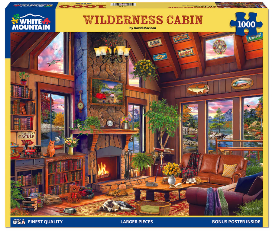 White Mountain Puzzles - Wilderness Cabin (2134pz) - 1000 Piece Jigsaw Puzzle
