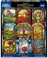 White Mountain Puzzles - Four Season Stained Glass (2139pz) - 1000 Piece Jigsaw Puzzle