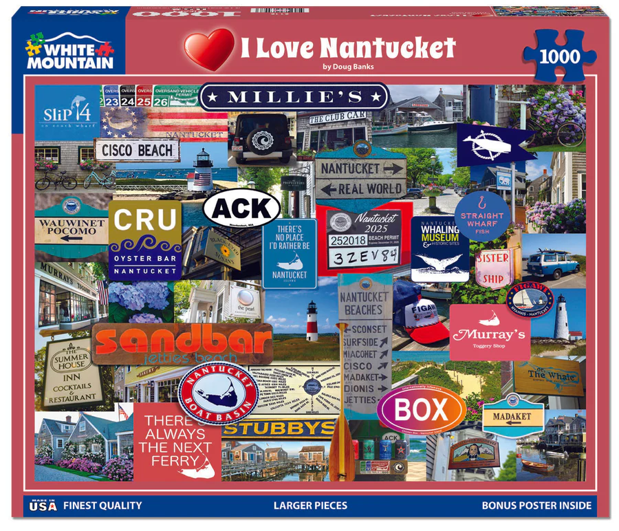 White Mountain Puzzles - I Love Nantucket (2142pz) - 1000 Piece Jigsaw Puzzle