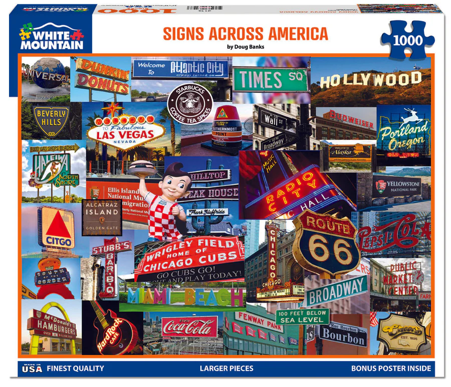 White Mountain Puzzles - Signs Across America (2145pz) - 1000 Piece Jigsaw Puzzle