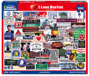 White Mountain Puzzles - I Love Boston (2161pz) - 1000 Piece Jigsaw Puzzle