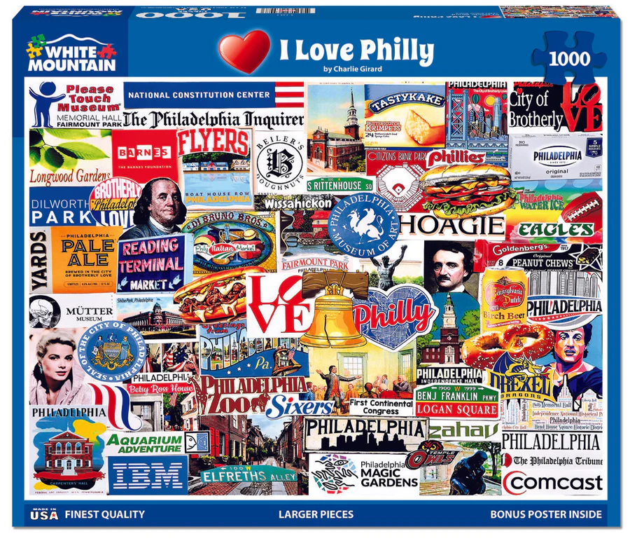 White Mountain Puzzles - I Love Philly (2162pz) - 1000 Piece Jigsaw Puzzle