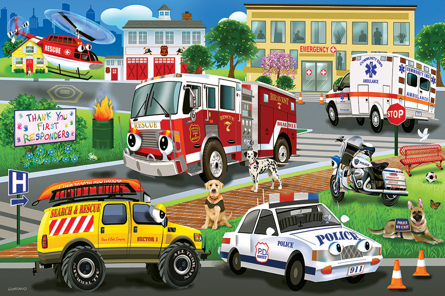 Cobble Hill First Responders (35pc Floor Puzzle | Rope Handle)